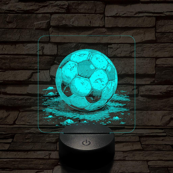 Focilabda 7 színű valósághű 3D led lámpa