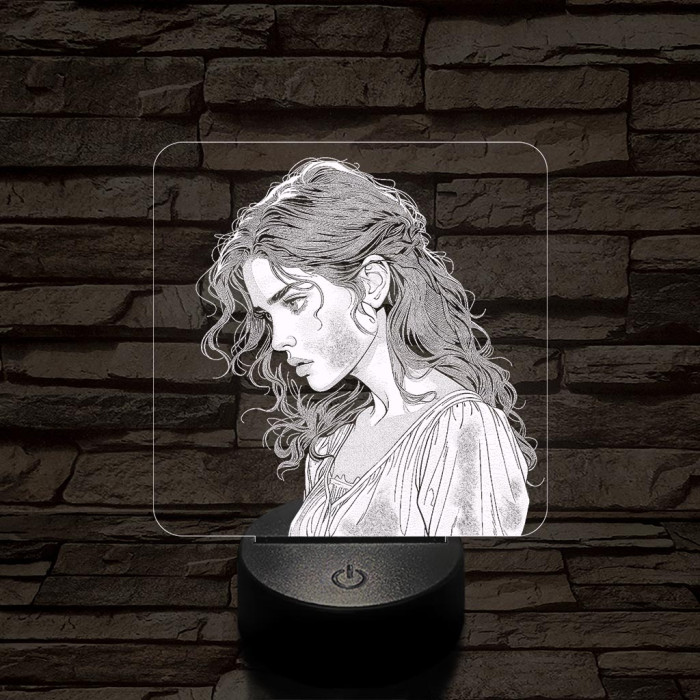 Csinos karakter 7 színű valósághű 3D led lámpa