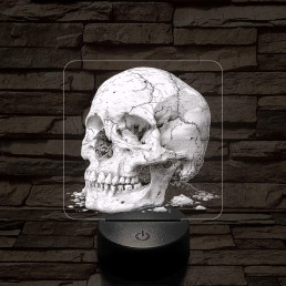 Az idő koponyája 7 színű valósághű 3D led lámpa