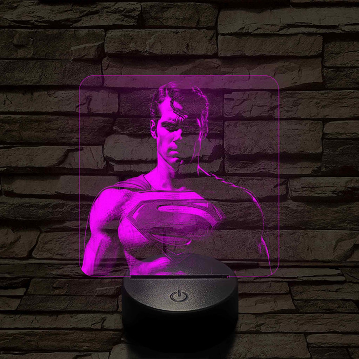 Superman 7 színű valósághű 3D led lámpa