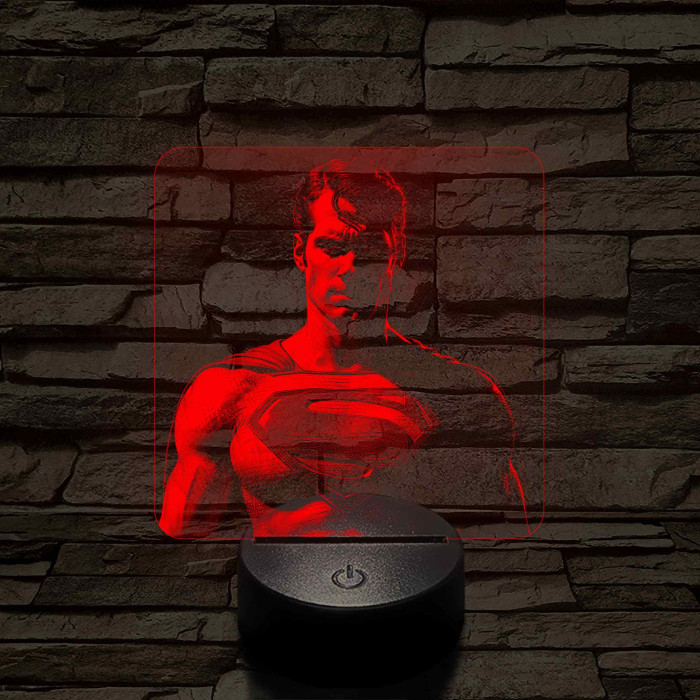 Superman 7 színű valósághű 3D led lámpa