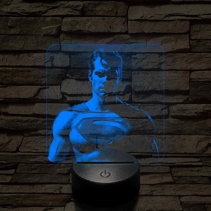 Superman 7 színű valósághű 3D led lámpa
