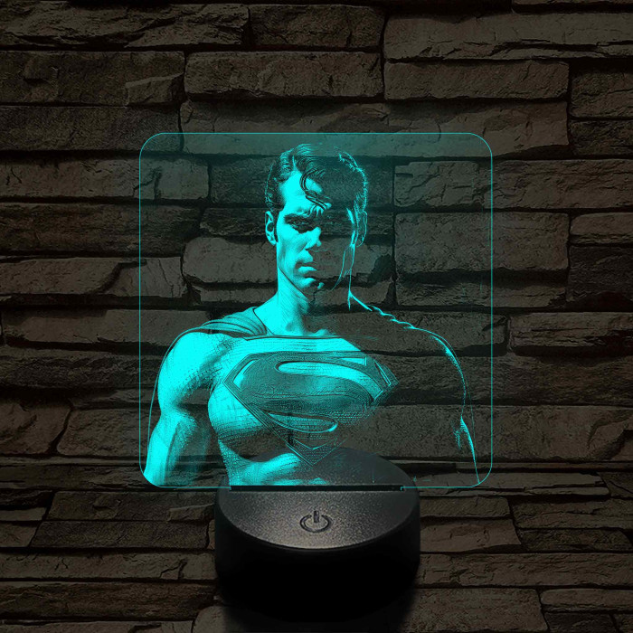 Superman 7 színű valósághű 3D led lámpa