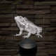 Iguána 7 színű valósághű 3D led lámpa