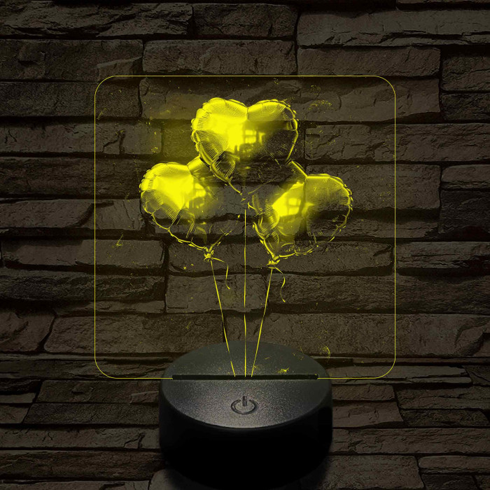 Szívlufik 7 színű 3D led lámpa