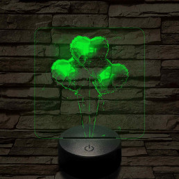 Szívlufik 7 színű 3D led lámpa