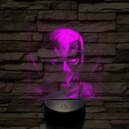 Deadpool 7 színű valósághű 3D led lámpa