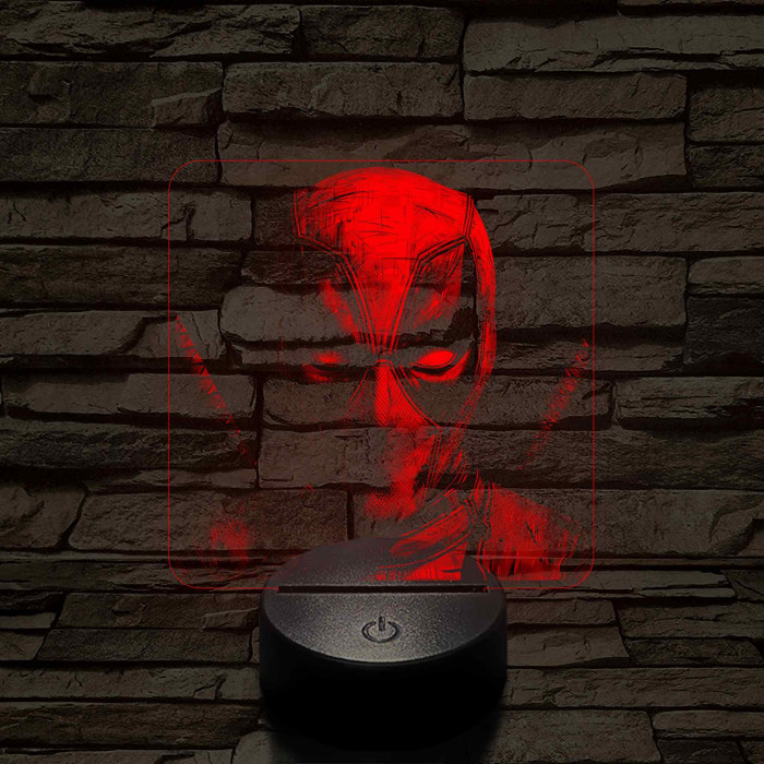 Deadpool 7 színű valósághű 3D led lámpa