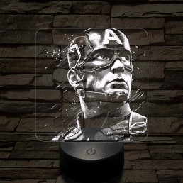 Usa Kapitány 7 színű valósághű 3D led lámpa