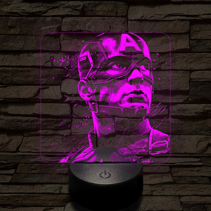 Usa Kapitány 7 színű valósághű 3D led lámpa