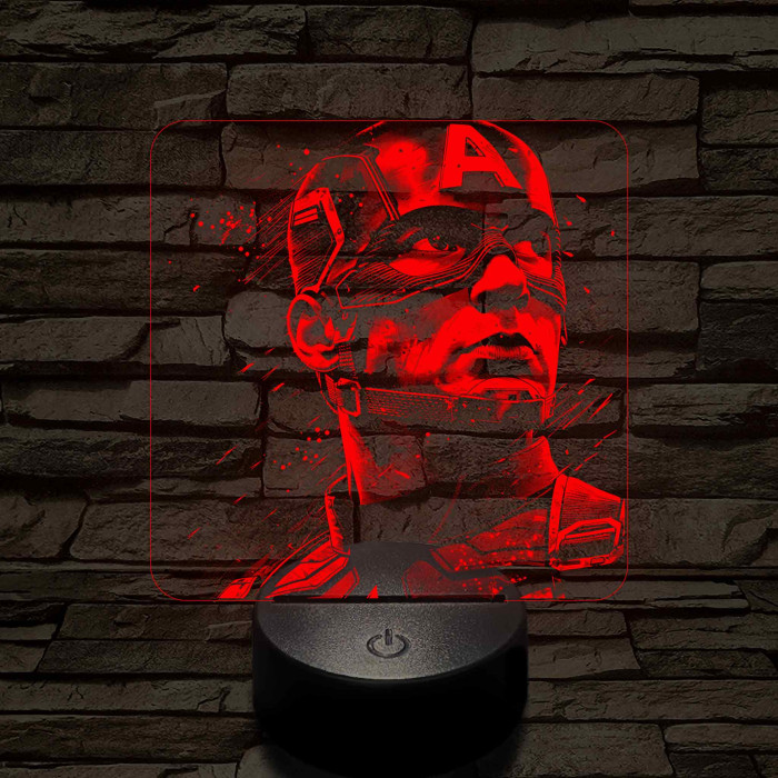 Usa Kapitány 7 színű valósághű 3D led lámpa