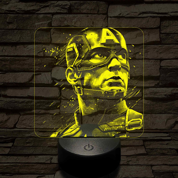 Usa Kapitány 7 színű valósághű 3D led lámpa