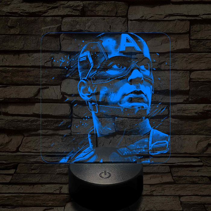 Usa Kapitány 7 színű valósághű 3D led lámpa