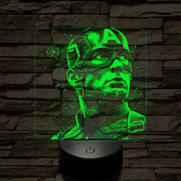 Usa Kapitány 7 színű valósághű 3D led lámpa
