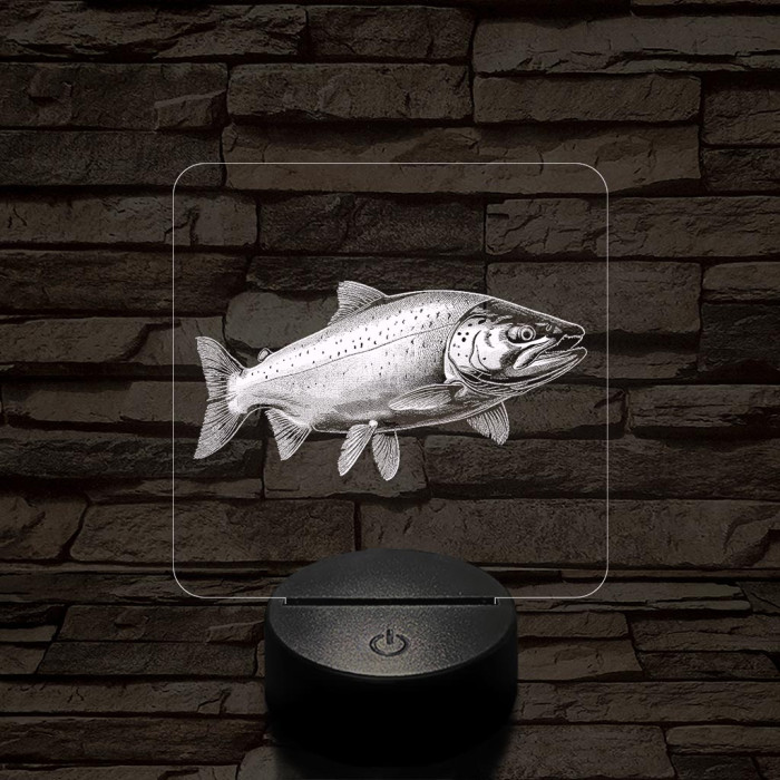 Lazac hal 7 színű valósághű 3D led lámpa