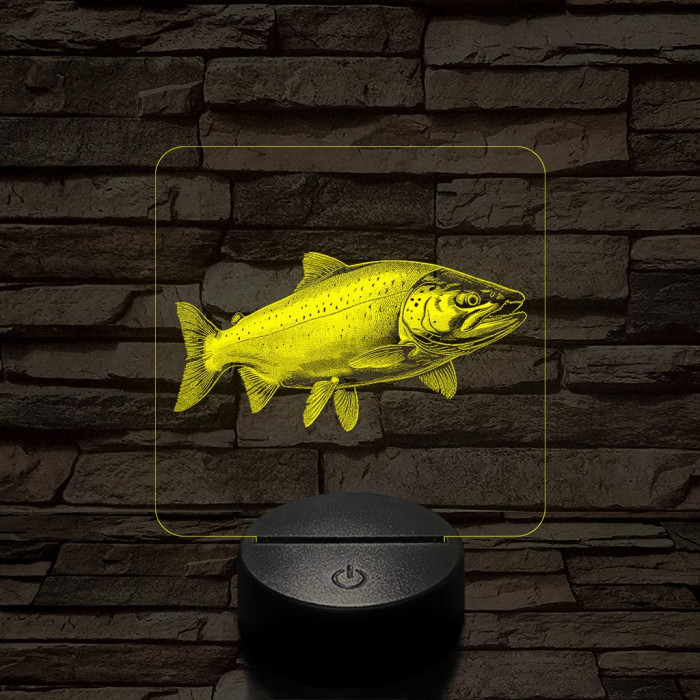 Lazac hal 7 színű valósághű 3D led lámpa
