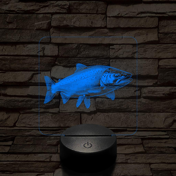 Lazac hal 7 színű valósághű 3D led lámpa