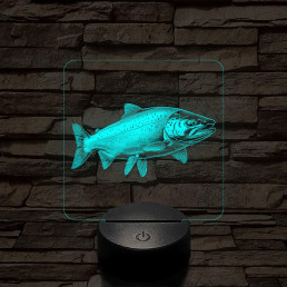 Lazac hal 7 színű valósághű 3D led lámpa