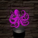 Mélytengeri polip 7 színű valósághű 3D led lámpa