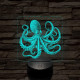 Mélytengeri polip 7 színű valósághű 3D led lámpa