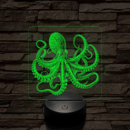 Mélytengeri polip 7 színű valósághű 3D led lámpa