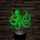 Mélytengeri polip 7 színű valósághű 3D led lámpa