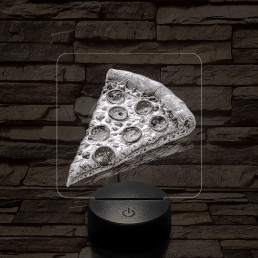 Street food pizza szelet 7 színű, valósághűen gravírozott 3D led lámpa