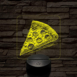 Street food pizza szelet 7 színű, valósághűen gravírozott 3D led lámpa