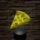 Street food pizza szelet 7 színű, valósághűen gravírozott 3D led lámpa