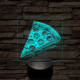 Street food pizza szelet 7 színű, valósághűen gravírozott 3D led lámpa