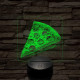 Street food pizza szelet 7 színű, valósághűen gravírozott 3D led lámpa
