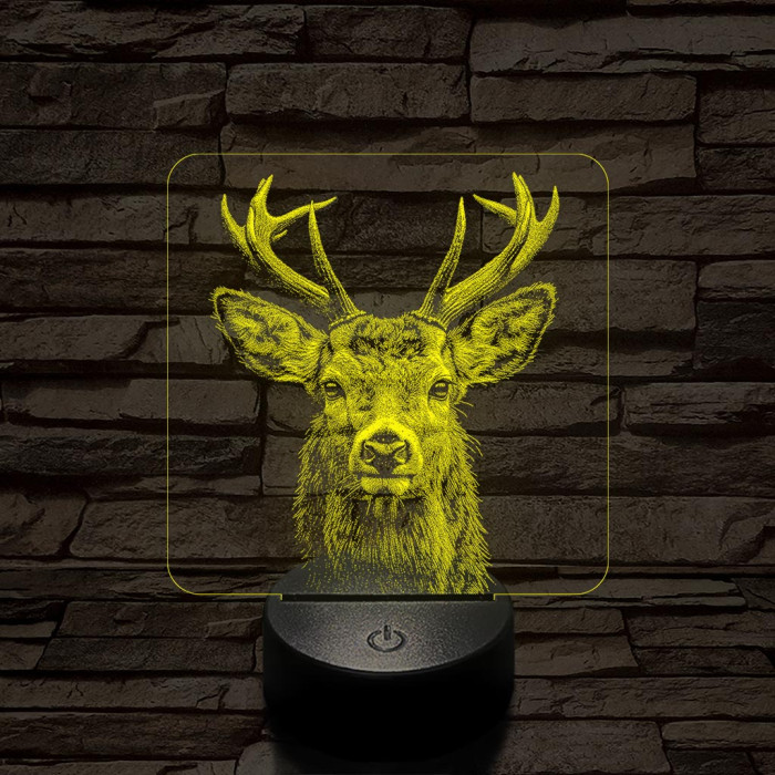 Szarvas méltóság 7 színű valósághű 3D led lámpa