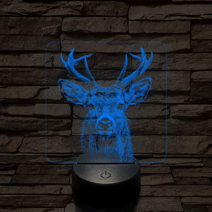 Szarvas méltóság 7 színű valósághű 3D led lámpa