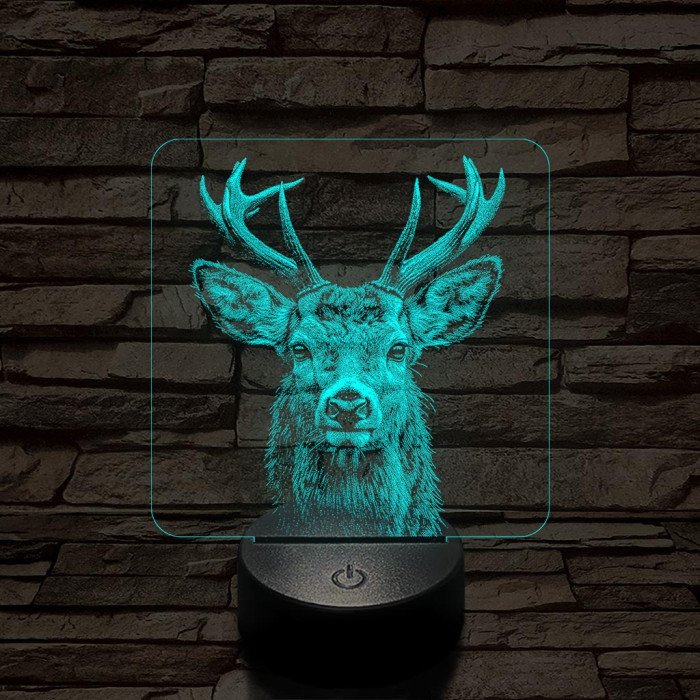 Szarvas méltóság 7 színű valósághű 3D led lámpa