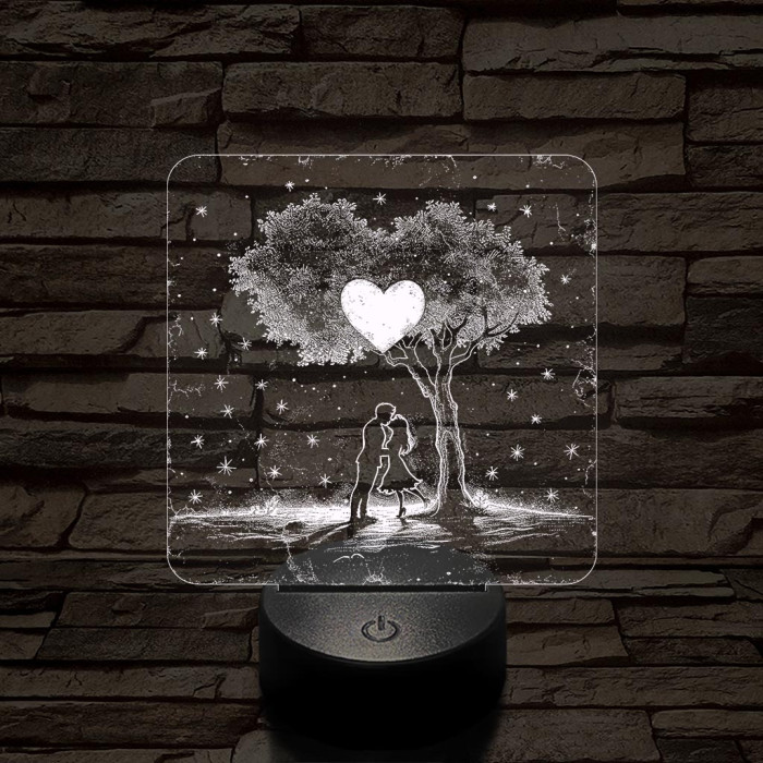 Szerelem egy fa alatt 7 színű valósághű 3D led lámpa