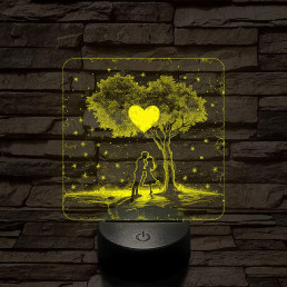 Szerelem egy fa alatt 7 színű valósághű 3D led lámpa