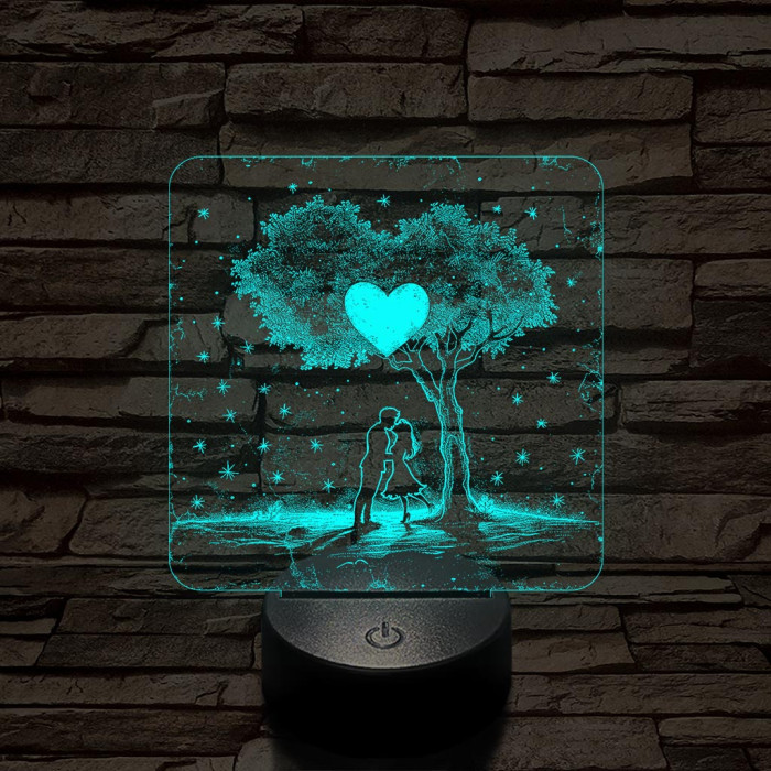 Szerelem egy fa alatt 7 színű valósághű 3D led lámpa