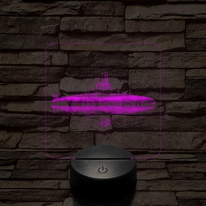 Örködő tengeralatjáró 7 színű valósághű 3D led lámpa