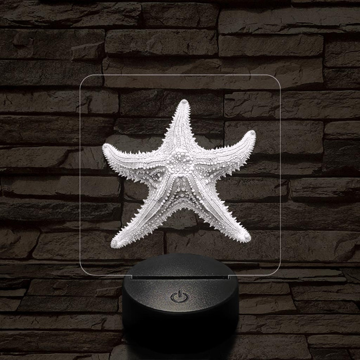 Tengericsillag 7 színű valósághű 3D led lámpa