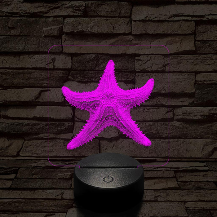 Tengericsillag 7 színű valósághű 3D led lámpa