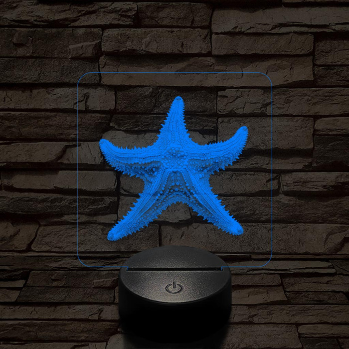 Tengericsillag 7 színű valósághű 3D led lámpa