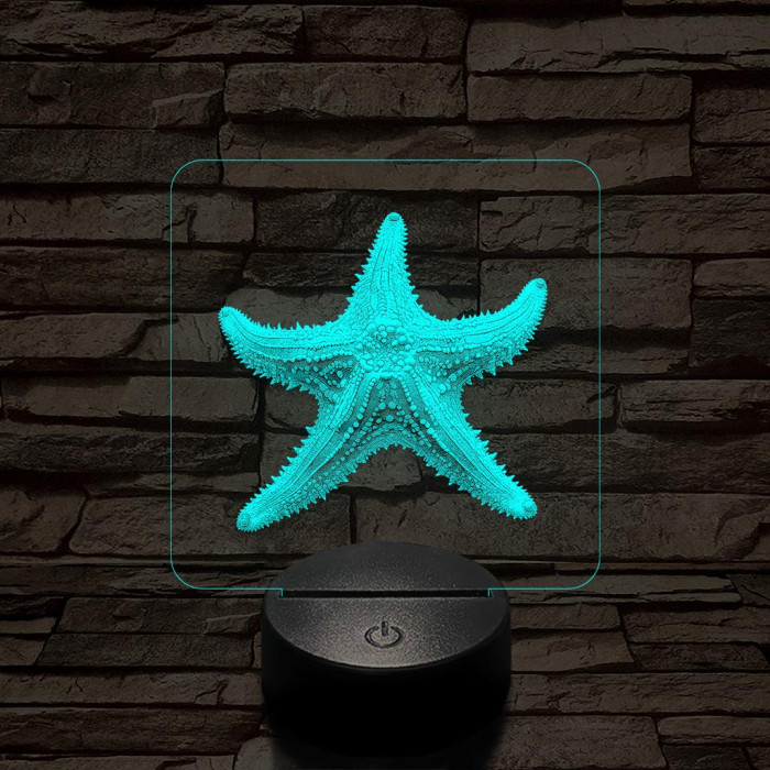 Tengericsillag 7 színű valósághű 3D led lámpa