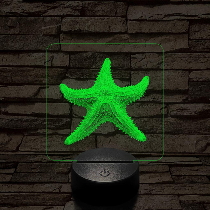 Tengericsillag 7 színű valósághű 3D led lámpa
