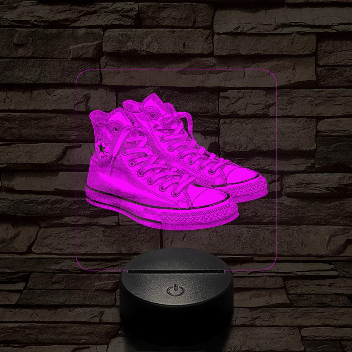 Trendi cipő fehér 7 színű valósághű 3D led lámpa