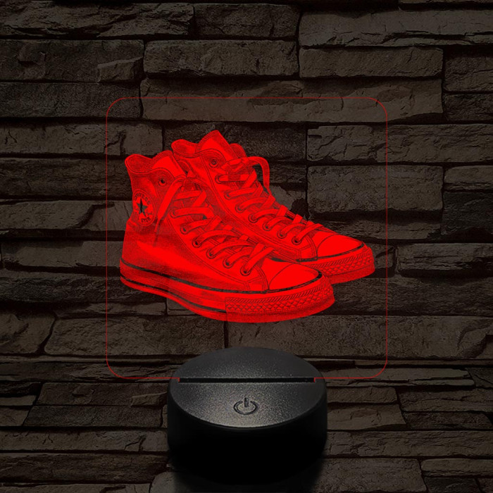 Trendi cipő fehér 7 színű valósághű 3D led lámpa