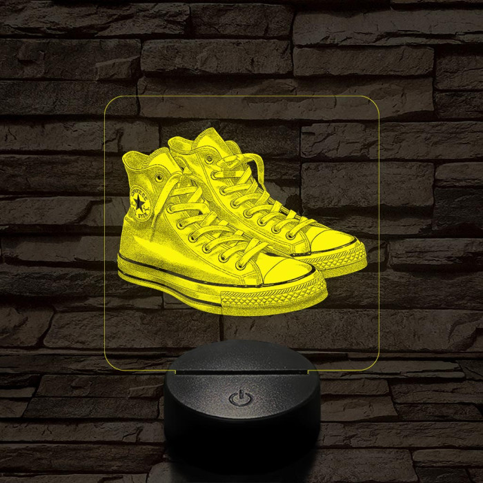 Trendi cipő fehér 7 színű valósághű 3D led lámpa