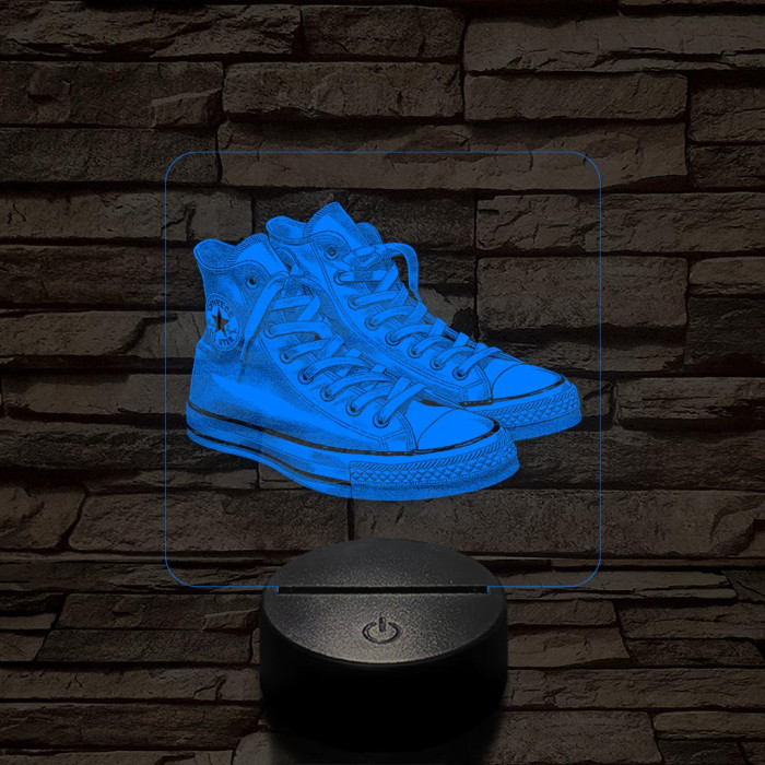 Trendi cipő fehér 7 színű valósághű 3D led lámpa