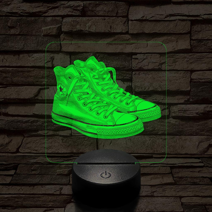 Trendi cipő fehér 7 színű valósághű 3D led lámpa