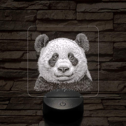 Panda mosoly 7 színű valósághű 3D led lámpa