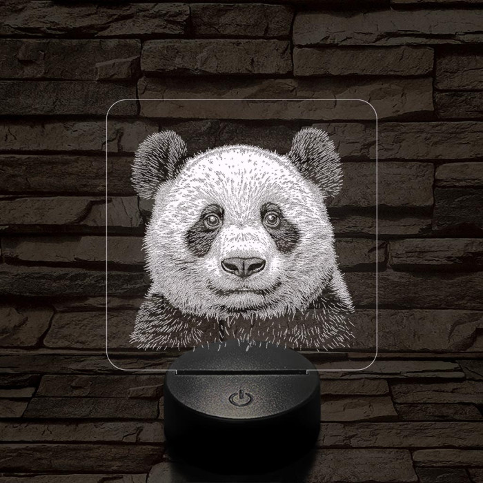 Panda mosoly 7 színű valósághű 3D led lámpa
